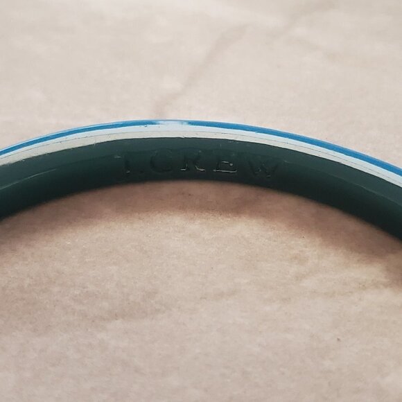 💙 Vitnage 1980s 80s J.Crew Two Tone Blue Retro Mod Bangle Bracelet 💙 - Picture 3 of 4